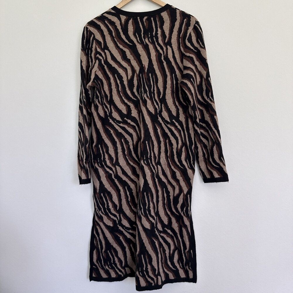 Soft Surroundings Veronica Jacquard animal duster cardigan knit sweater M NWT - Picture 3 of 5